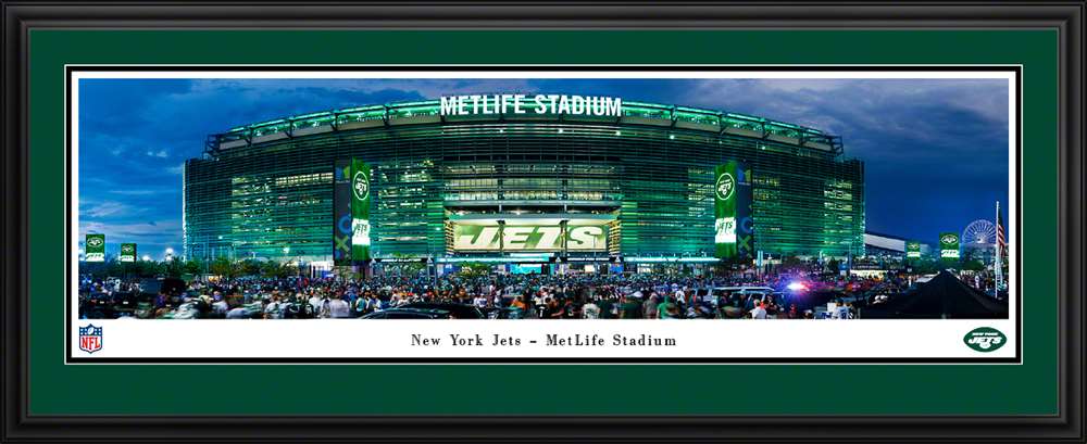 MetLife Stadium NFL Panoramic Picture - New York Jets Fan Cave Decor  Deluxe Frame