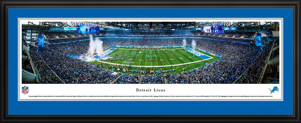 Detroit Lions Panoramic Picture - Ford Field  Deluxe Frame