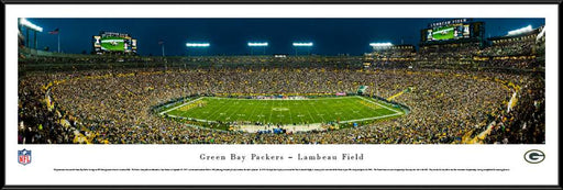 Green Bay Packers Panoramic Picture - Lambeau Field at Night  Standard Frame