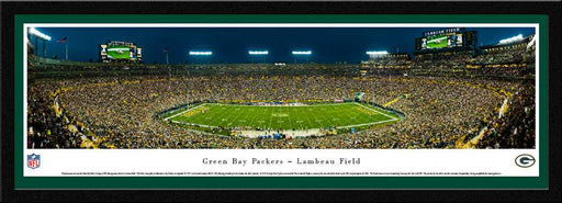 Green Bay Packers Panoramic Picture - Lambeau Field at Night  Select Frame