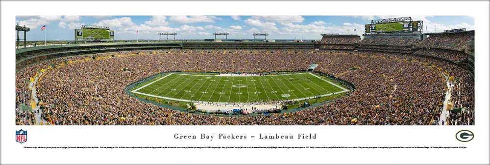 Green Bay Packers Panorama - Lambeau Field Fan Cave Wall Decor  Unframed