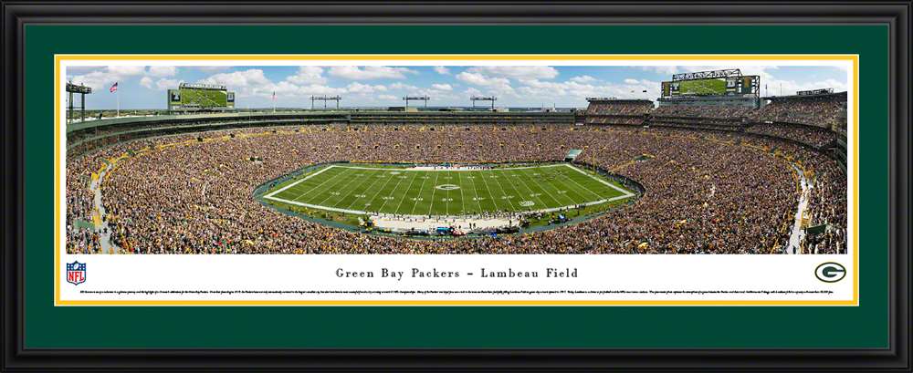 Green Bay Packers Panorama - Lambeau Field Fan Cave Wall Decor  Deluxe Frame