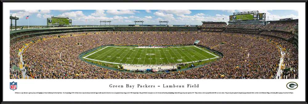 Green Bay Packers Panorama - Lambeau Field Fan Cave Wall Decor  Standard Frame
