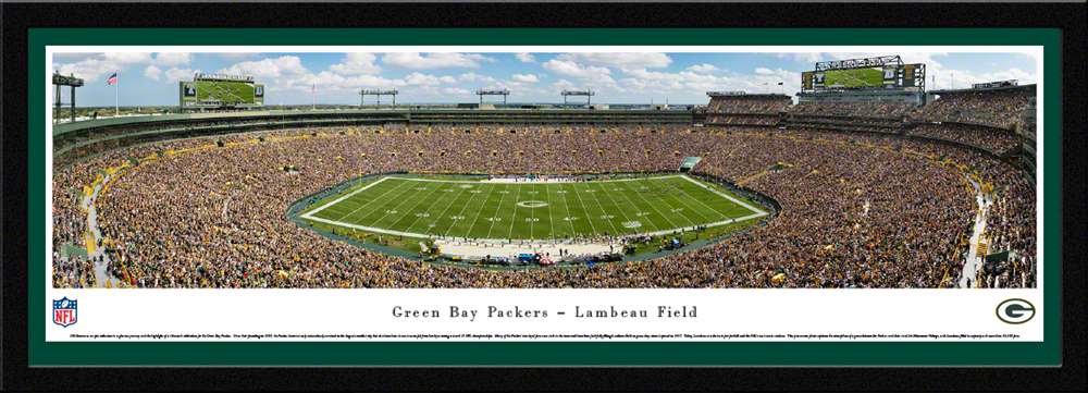Green Bay Packers Panorama - Lambeau Field Fan Cave Wall Decor  Select Frame