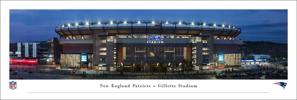 New England Patriots Panoramic Fan Cave Decor - Gillette Stadium NFL Poster  Unframed