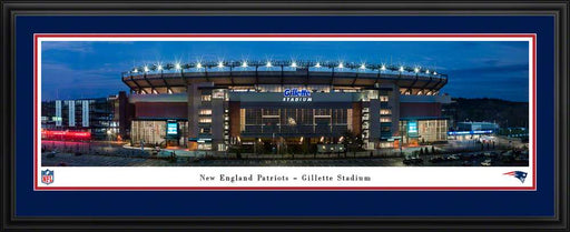 New England Patriots Panoramic Fan Cave Decor - Gillette Stadium NFL Poster  Deluxe Frame
