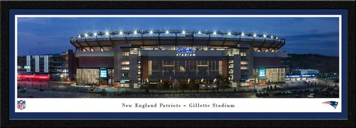 New England Patriots Panoramic Fan Cave Decor - Gillette Stadium NFL Poster  Select Frame