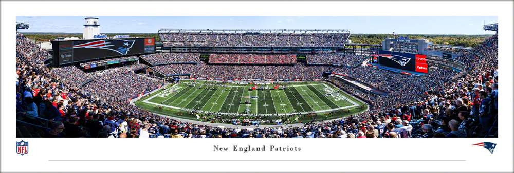 New England Patriots Panoramic Picture - Gillette Stadium NFL Fan Cave Decor  Unframed