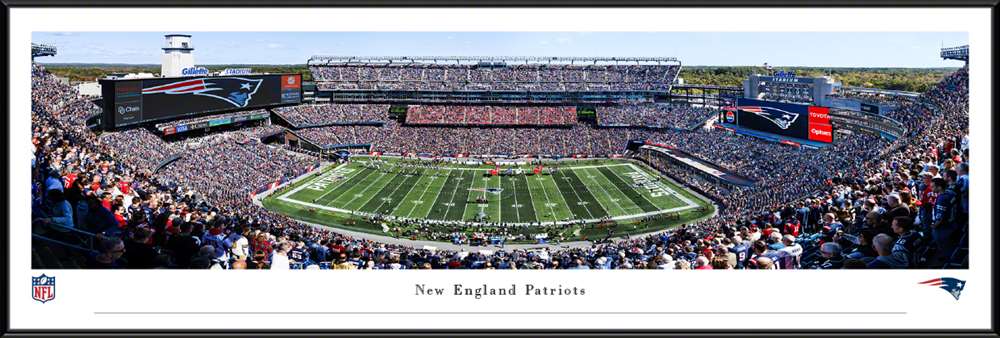 New England Patriots Panoramic Picture - Gillette Stadium NFL Fan Cave Decor  Standard Frame