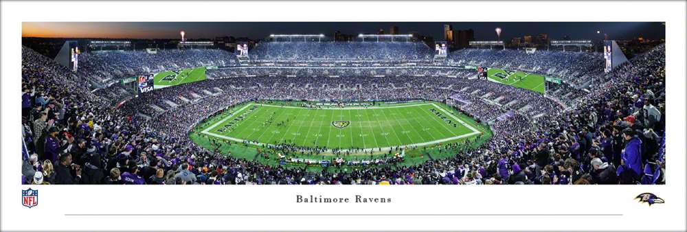 Baltimore Ravens Panoramic Picture - M&T Bank Stadium NFL Fan Cave Decor  Unframed