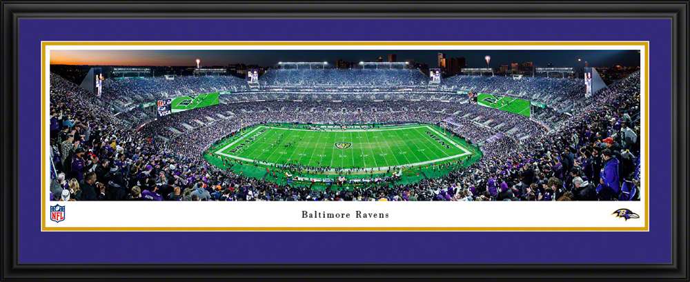 Baltimore Ravens Panoramic Picture - M&T Bank Stadium NFL Fan Cave Decor  Deluxe Frame