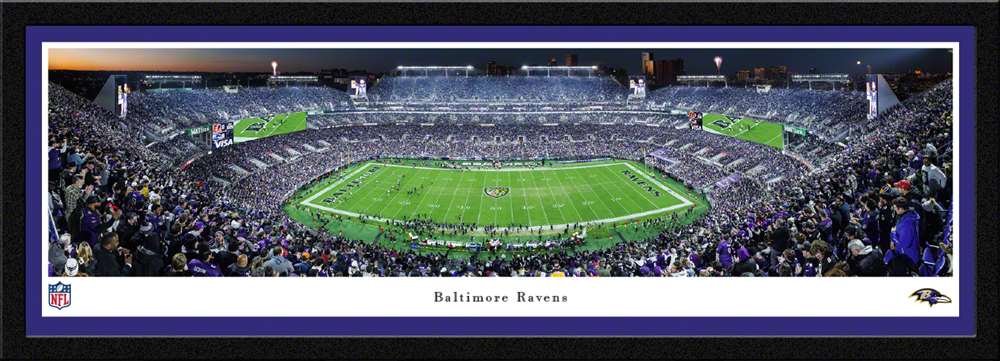 Baltimore Ravens Panoramic Picture - M&T Bank Stadium NFL Fan Cave Decor  Select Frame