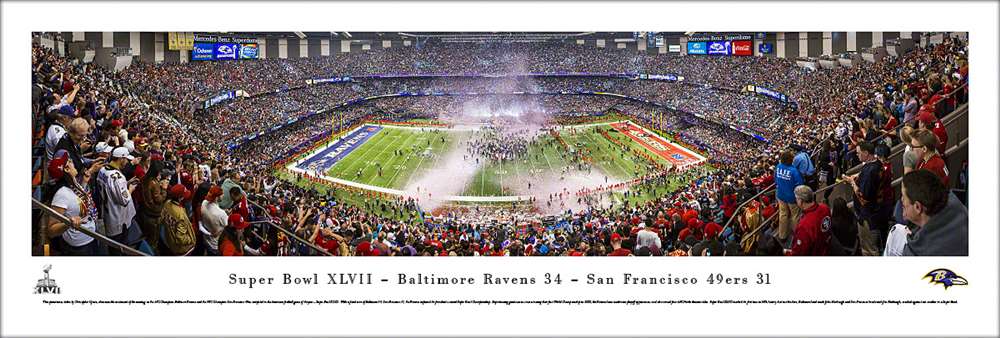 2013 Super Bowl Panoramic - Baltimore Ravens  Unframed