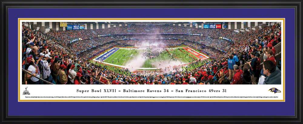 2013 Super Bowl Panoramic - Baltimore Ravens  Deluxe Frame
