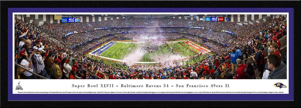 2013 Super Bowl Panoramic - Baltimore Ravens  Select Frame