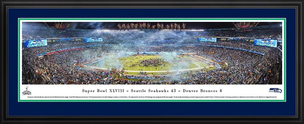 2014 Super Bowl Panoramic Picture - Seattle Seahawks  Deluxe Frame