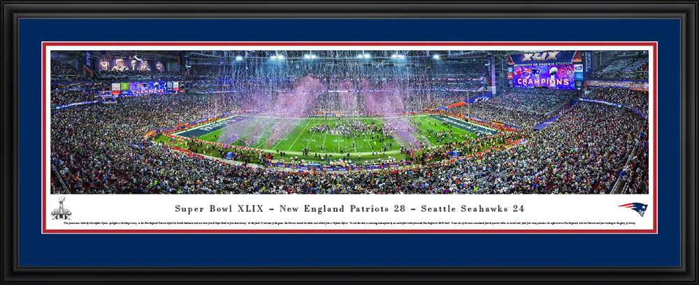 2015 Super Bowl Panoramic - New England Patriots  Deluxe Frame