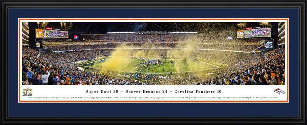 2016 Super Bowl Panoramic Picture - Super Bowl 50 - Denver Broncos  Deluxe Frame