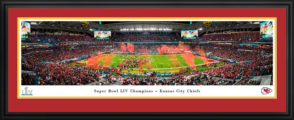 2020 Super Bowl LIV Panoramic Poster - Kansas City Chiefs - Super Bowl 54  Deluxe Frame