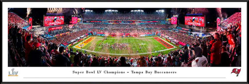 2021 Super Bowl LV Champions Panoramic Poster - Tampa Bay Buccaneers  Standard Frame