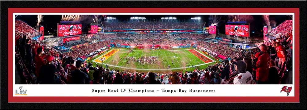 2021 Super Bowl LV Champions Panoramic Poster - Tampa Bay Buccaneers  Select Frame