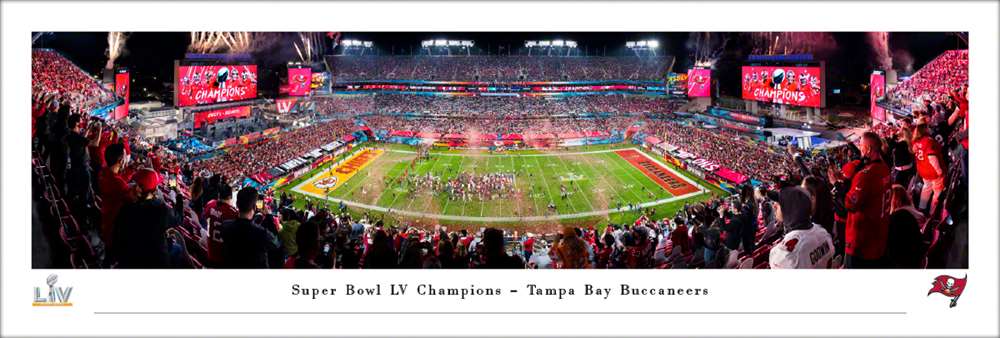 2021 Super Bowl LV Champions Panoramic Poster - Tampa Bay Buccaneers  Unframed