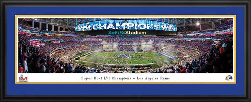 2022 Super Bowl LVI Champions Panoramic Picture - Los Angeles Rams  Deluxe Frame