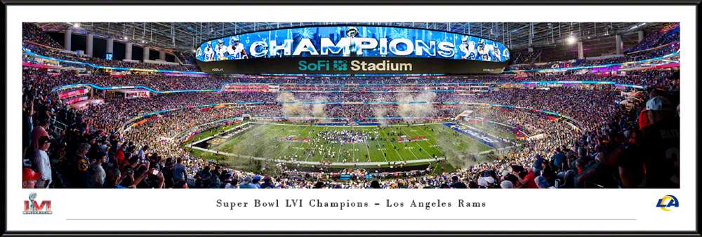2022 Super Bowl LVI Champions Panoramic Picture - Los Angeles Rams  Standard Frame