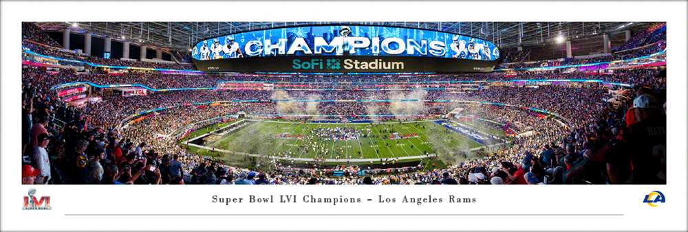 2022 Super Bowl LVI Champions Panoramic Picture - Los Angeles Rams  Unframed