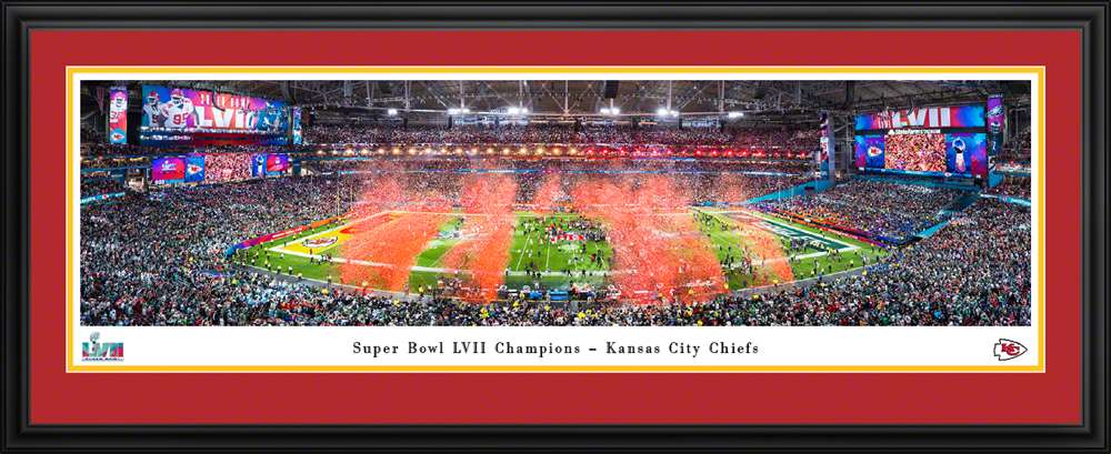 2023 Super Bowl LVII Champions Panoramic Picture - Kansas City Chiefs  Deluxe Frame