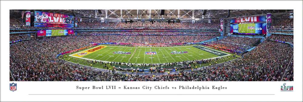 2023 Super Bowl LVII Kickoff Panoramic Picture - Kansas City Chiefs vs. Philadelphia Eagles  Unframed