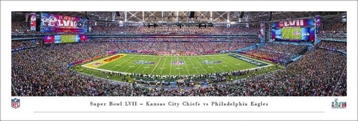2023 Super Bowl LVII Kickoff Panoramic Picture - Kansas City Chiefs vs. Philadelphia Eagles  Unframed