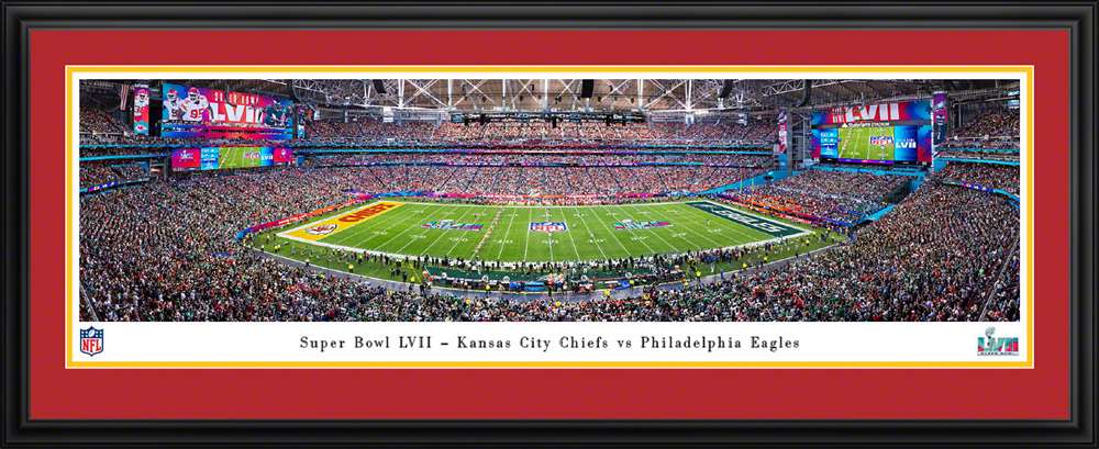2023 Super Bowl LVII Kickoff Panoramic Picture - Kansas City Chiefs vs. Philadelphia Eagles  Deluxe Frame