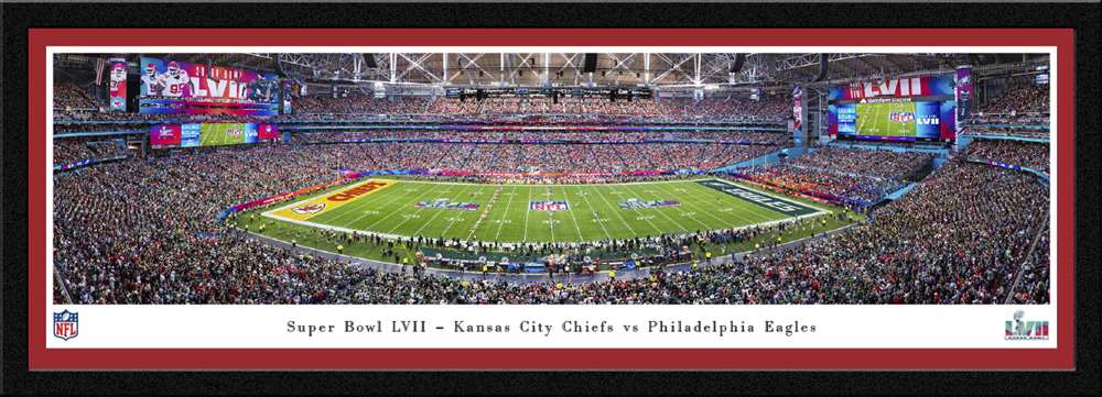 2023 Super Bowl LVII Kickoff Panoramic Picture - Kansas City Chiefs vs. Philadelphia Eagles  Select Frame