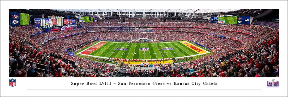 2024 Super Bowl LVIII Kickoff Panoramic Picture - San Francisco 49ers vs. Kansas City Chiefs  Unframed
