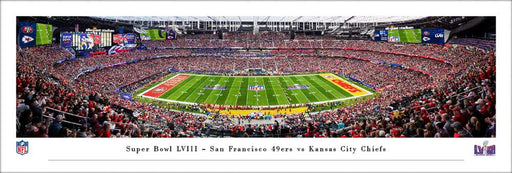 2024 Super Bowl LVIII Kickoff Panoramic Picture - San Francisco 49ers vs. Kansas City Chiefs  Unframed