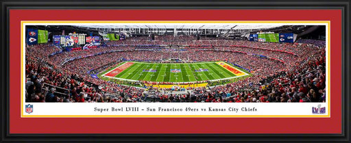 2024 Super Bowl LVIII Kickoff Panoramic Picture - San Francisco 49ers vs. Kansas City Chiefs  Deluxe Frame