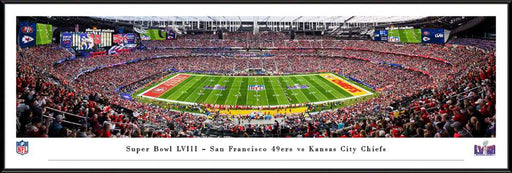 2024 Super Bowl LVIII Kickoff Panoramic Picture - San Francisco 49ers vs. Kansas City Chiefs  Standard Frame