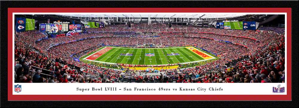 2024 Super Bowl LVIII Kickoff Panoramic Picture - San Francisco 49ers vs. Kansas City Chiefs  Select Frame