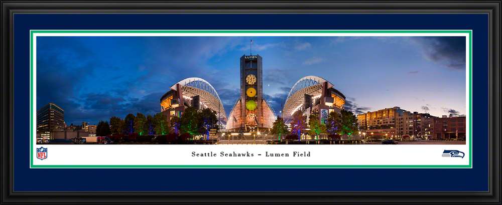 Seattle Seahawks Panoramic Fan Cave Decor - Lumen Field NFL Poster  Deluxe Frame