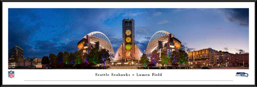 Seattle Seahawks Panoramic Fan Cave Decor - Lumen Field NFL Poster  Standard Frame