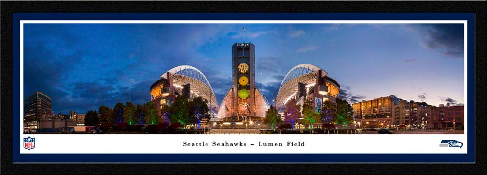 Seattle Seahawks Panoramic Fan Cave Decor - Lumen Field NFL Poster  Select Frame