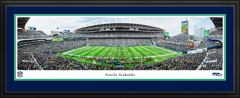 Seattle Seahawks Panoramic Picture - Lumen Field NFL Fan Cave Decor  Deluxe Frame