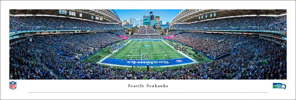 Seattle Seahawks Throwback Game End Zone Panoramic Picture - NFL Fan Cave Decor - Lumen Field  Unframed