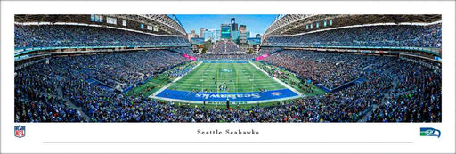 Seattle Seahawks Throwback Game End Zone Panoramic Picture - NFL Fan Cave Decor - Lumen Field  Unframed