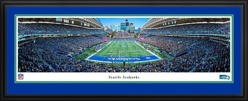 Seattle Seahawks Throwback Game End Zone Panoramic Picture - NFL Fan Cave Decor - Lumen Field  Deluxe Frame