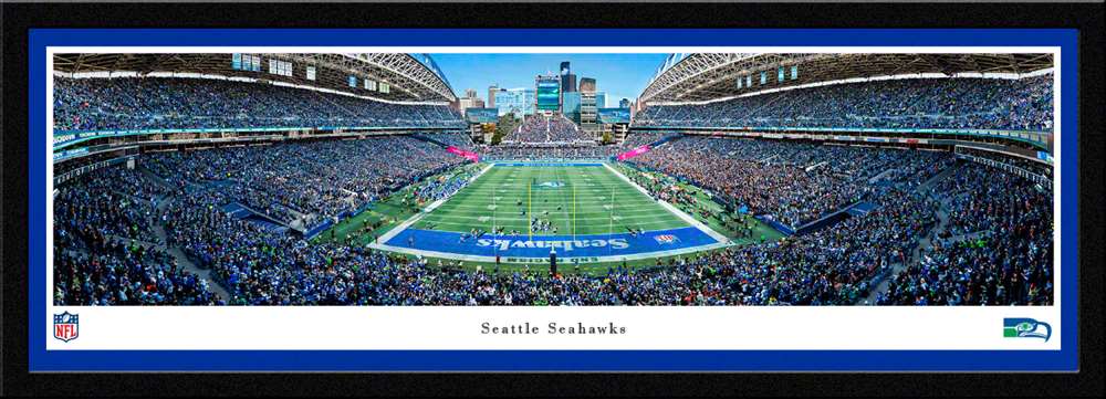Seattle Seahawks Throwback Game End Zone Panoramic Picture - NFL Fan Cave Decor - Lumen Field  Select Frame