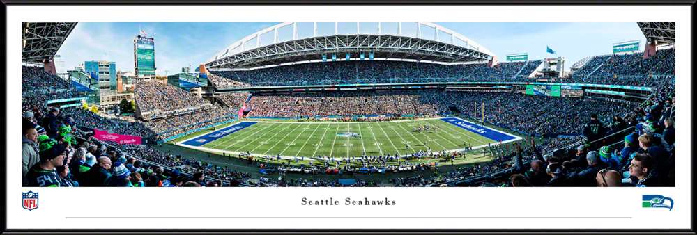 Seattle Seahawks Throwback Game 50 Yd Panoramic Picture - Lumen Field NFL Fan Cave Decor  Standard Frame