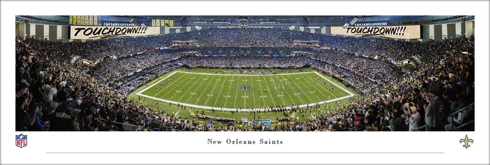 New Orleans Saints Panoramic Picture - Caesars Superdome NFL Fan Cave Decor  Unframed