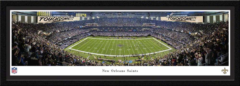 New Orleans Saints Panoramic Picture - Caesars Superdome NFL Fan Cave Decor  Select Frame